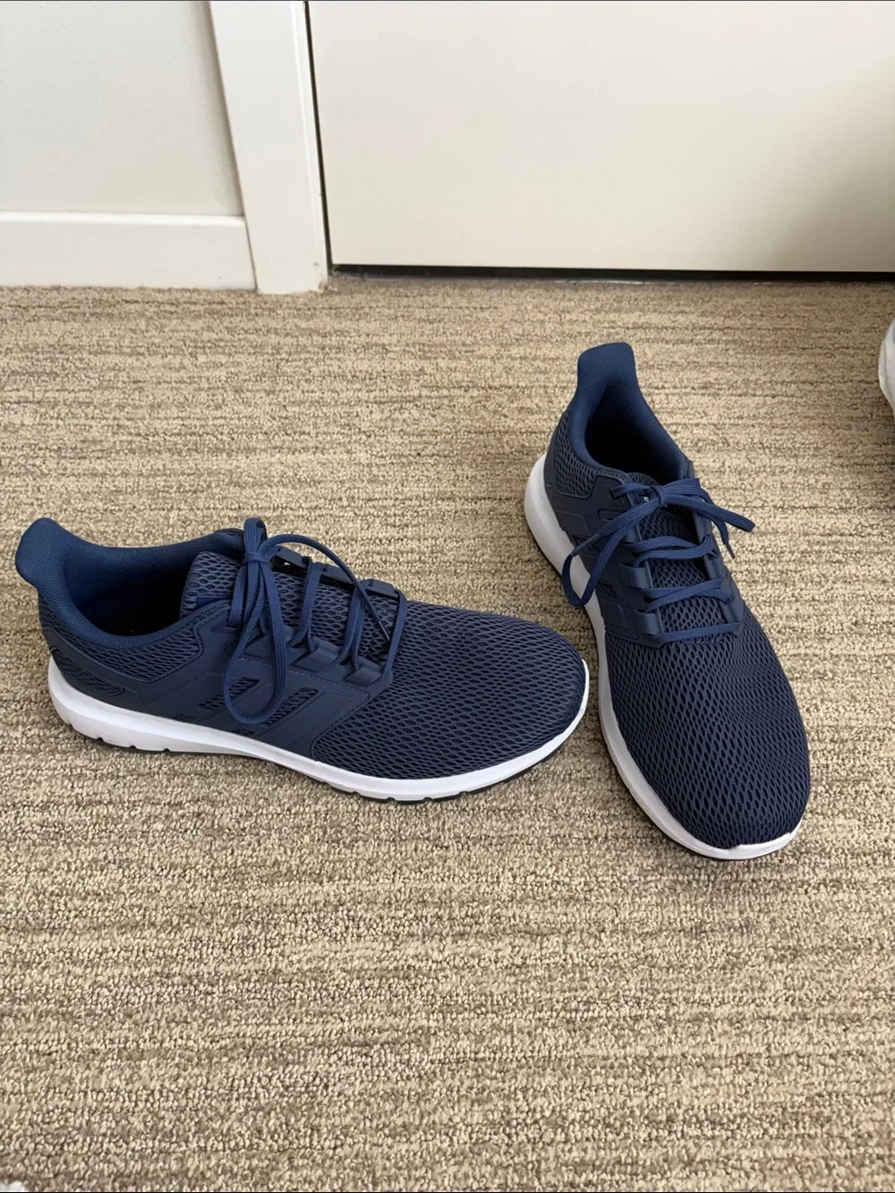 Men's Navy Mesh Athletic Sneakers Adidas